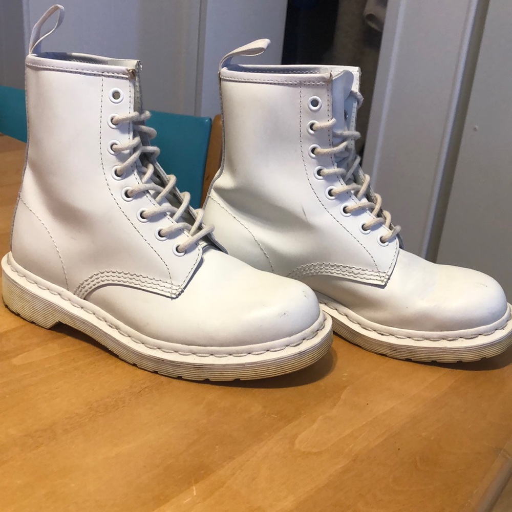 All white matte doc martens